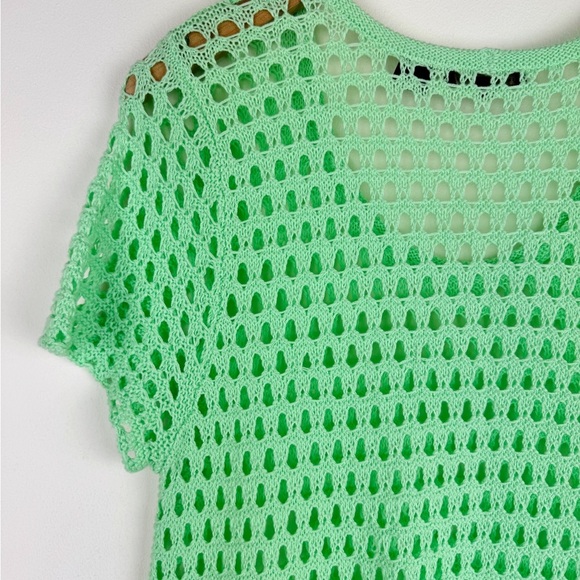 Jeanne Pierre Mint Green Open-Knit Tunic Dress - Picture 7 of 8